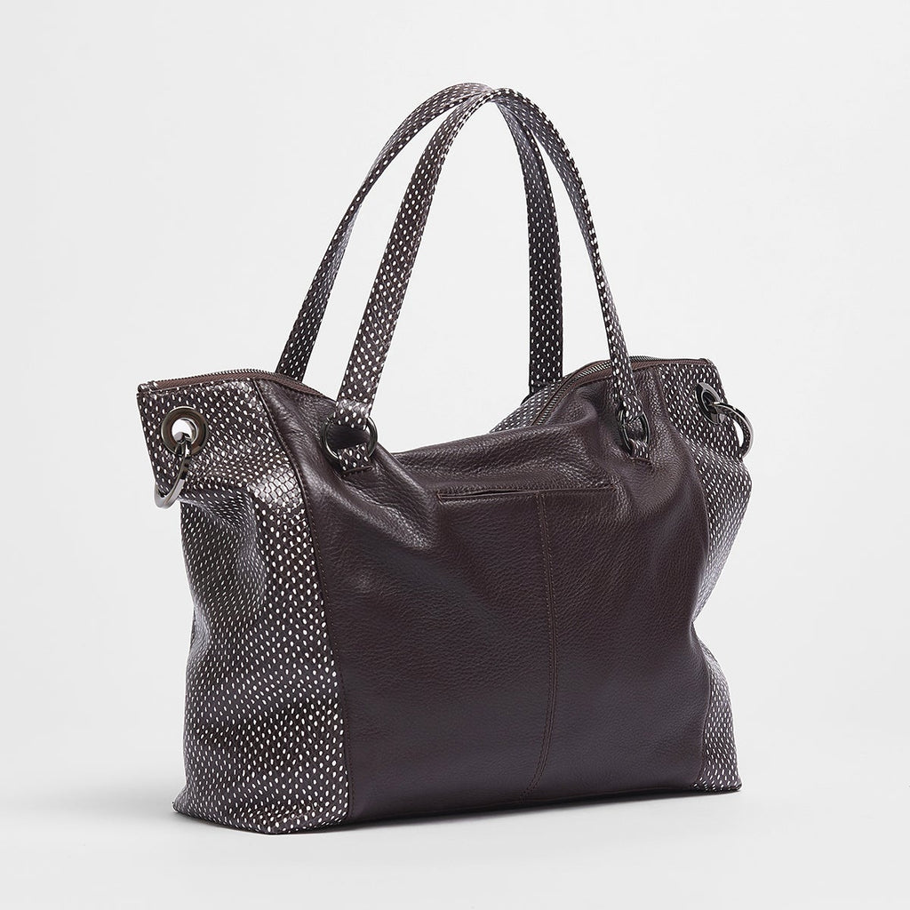 Hammitt Women's Leather Daniel Rivet Large Satchel Shoulder Bag Espresso
