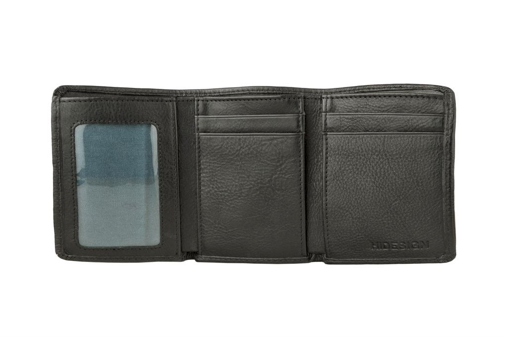 Hidesign Trifold 4 Pocket ID Wallet Black