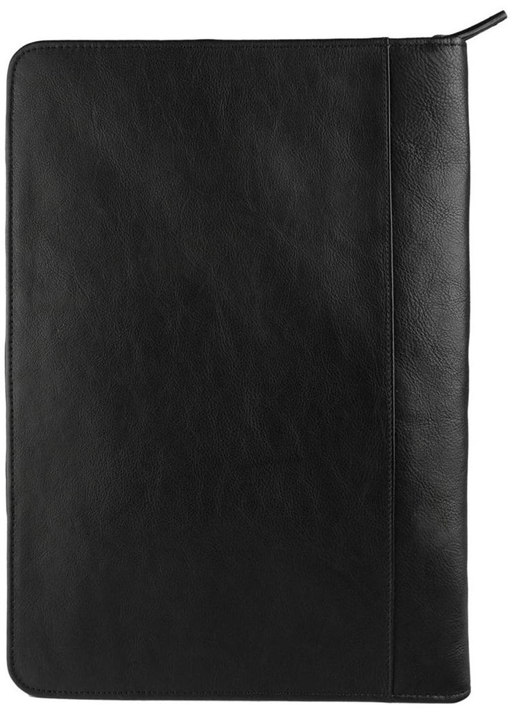 Hidesign Leather Zip File Folder Padfolio Black