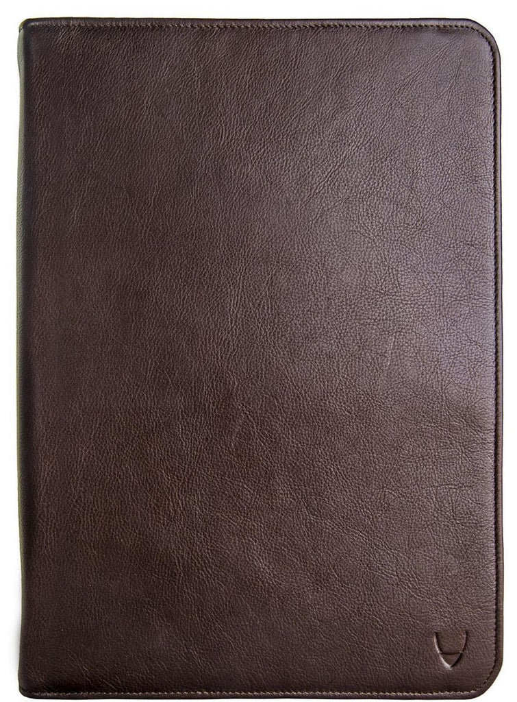 Hidesign Leather Zip File Folder Padfolio Brown