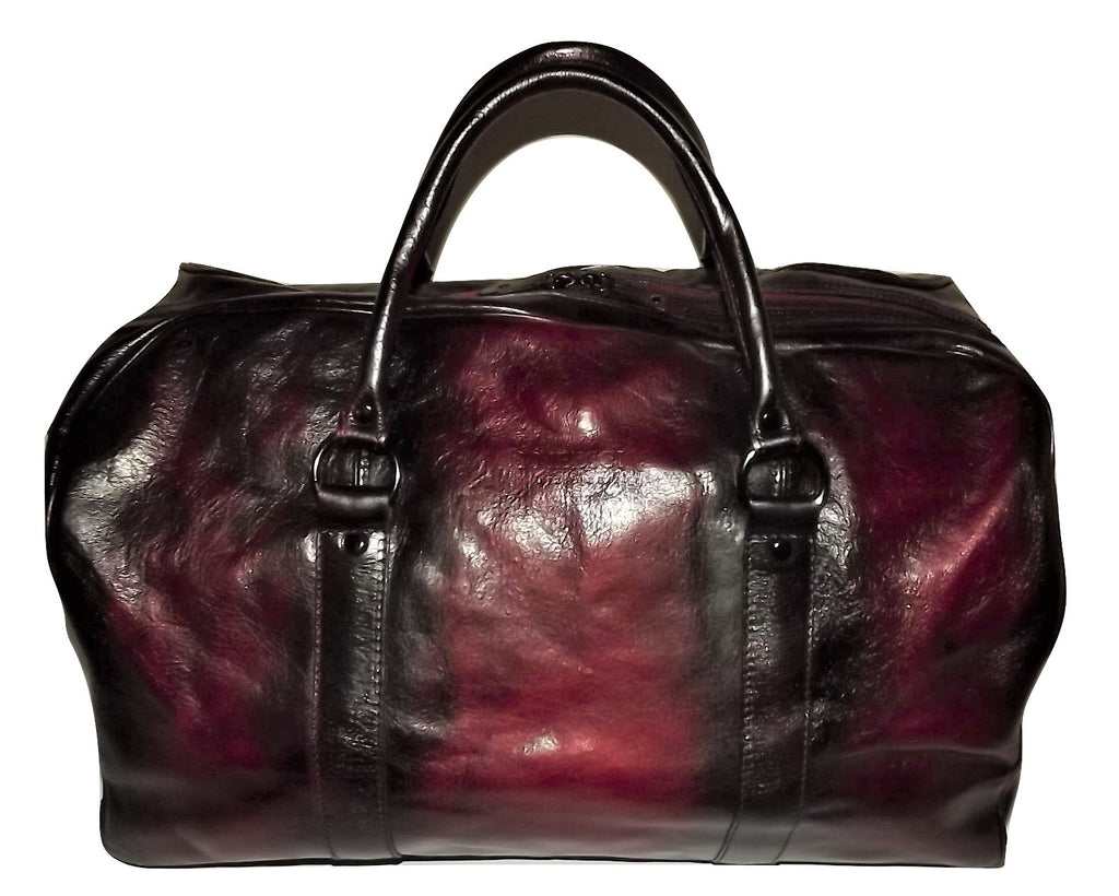 I Medici Vintage Leather Duffel Bag with Laptop Pocket Merlot