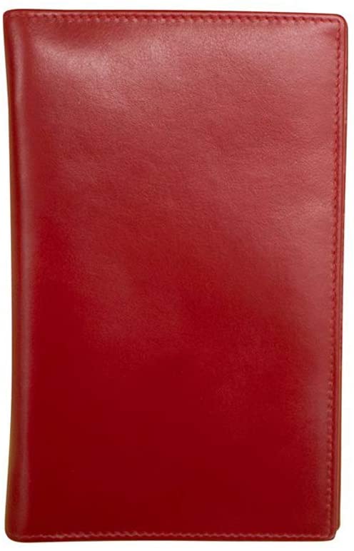 Italia Leather RFID Protected Passport Organizer Travel Wallet Red