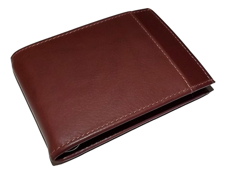 Italia Leather Men's RFID Protected Bifold Wallet with Interior Money Clip