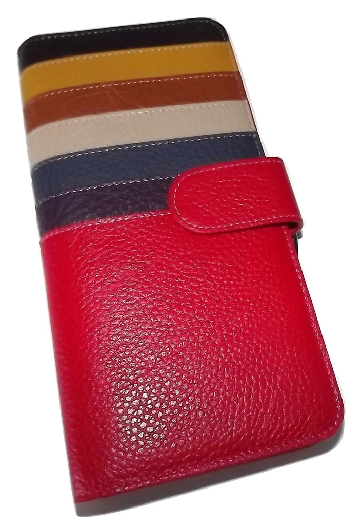 Italia Leather Clutch Wallet Red Multi