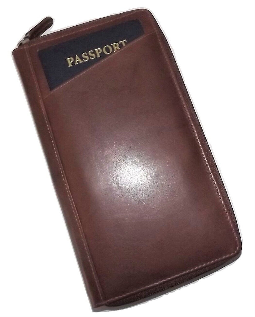 Italia Leather Passport Travel Wallet Toffee