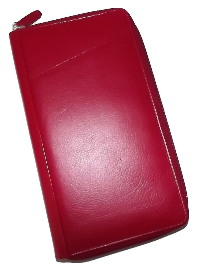 Italia Leather Passport Travel Wallet Red