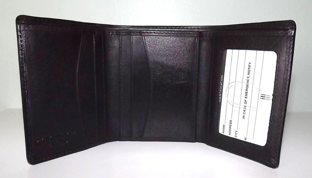Italia Leather Men's RFID Protected Trifold Credit Card ID Wallet