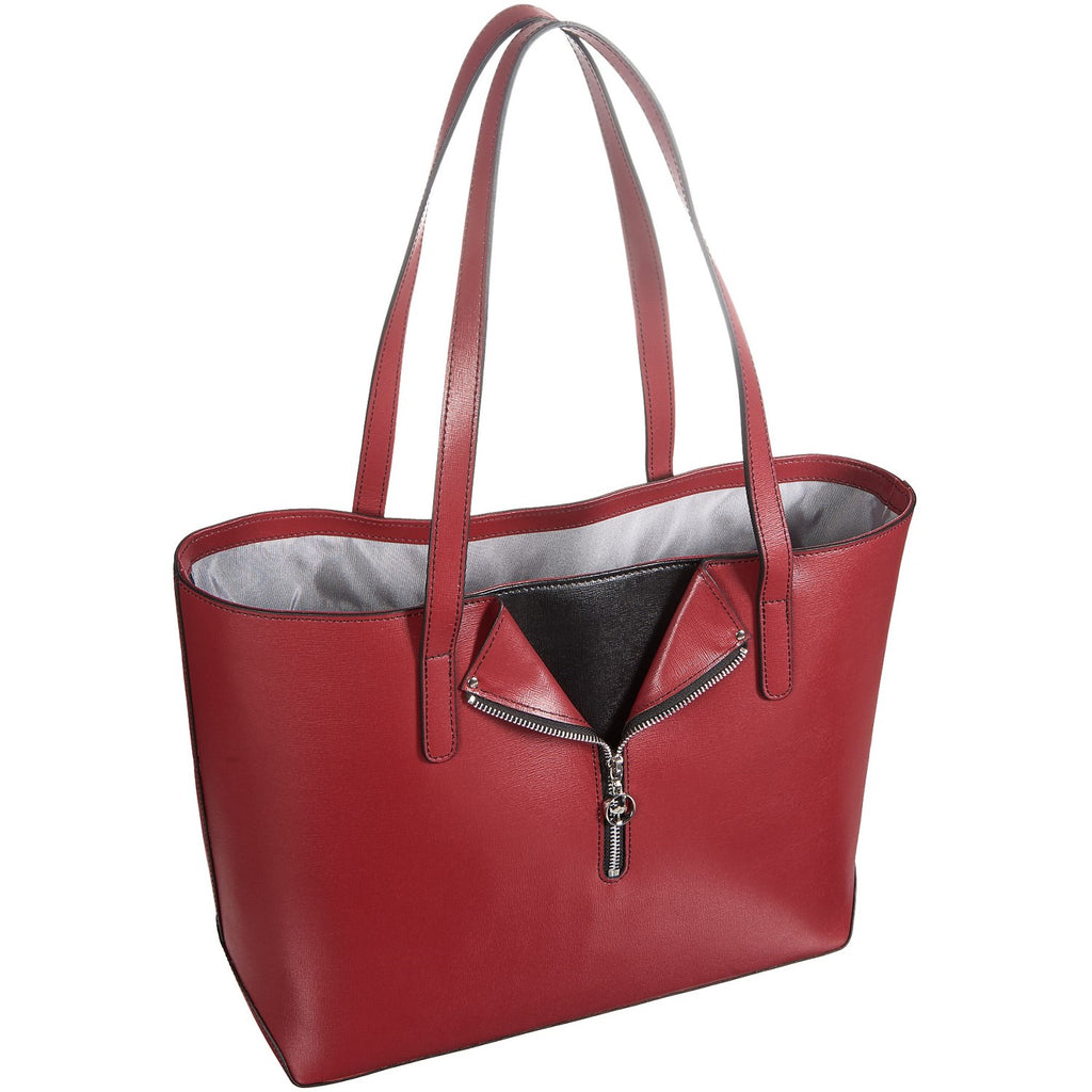 Jack Georges Leather Chelsea Tote Bag Red