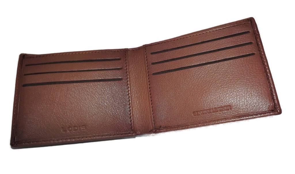 Lodis Men's Leather RFID Blocking Bifold 6 Pocket ID Wallet Brown