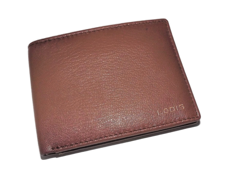 Lodis Men's Leather RFID Blocking Bifold 6 Pocket ID Wallet Brown