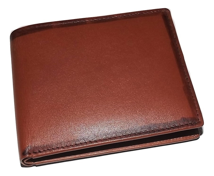 Mancini Belting Leather RFID Protected Bifold Passcase Wallet Cognac