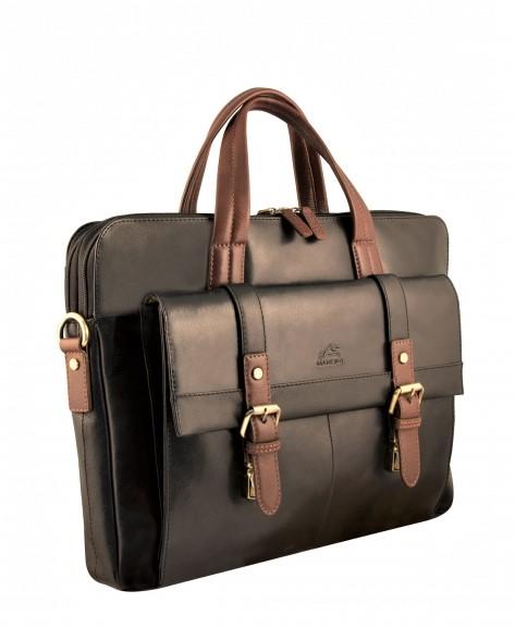 Mancini Leather Calabria Slim Briefcase Black