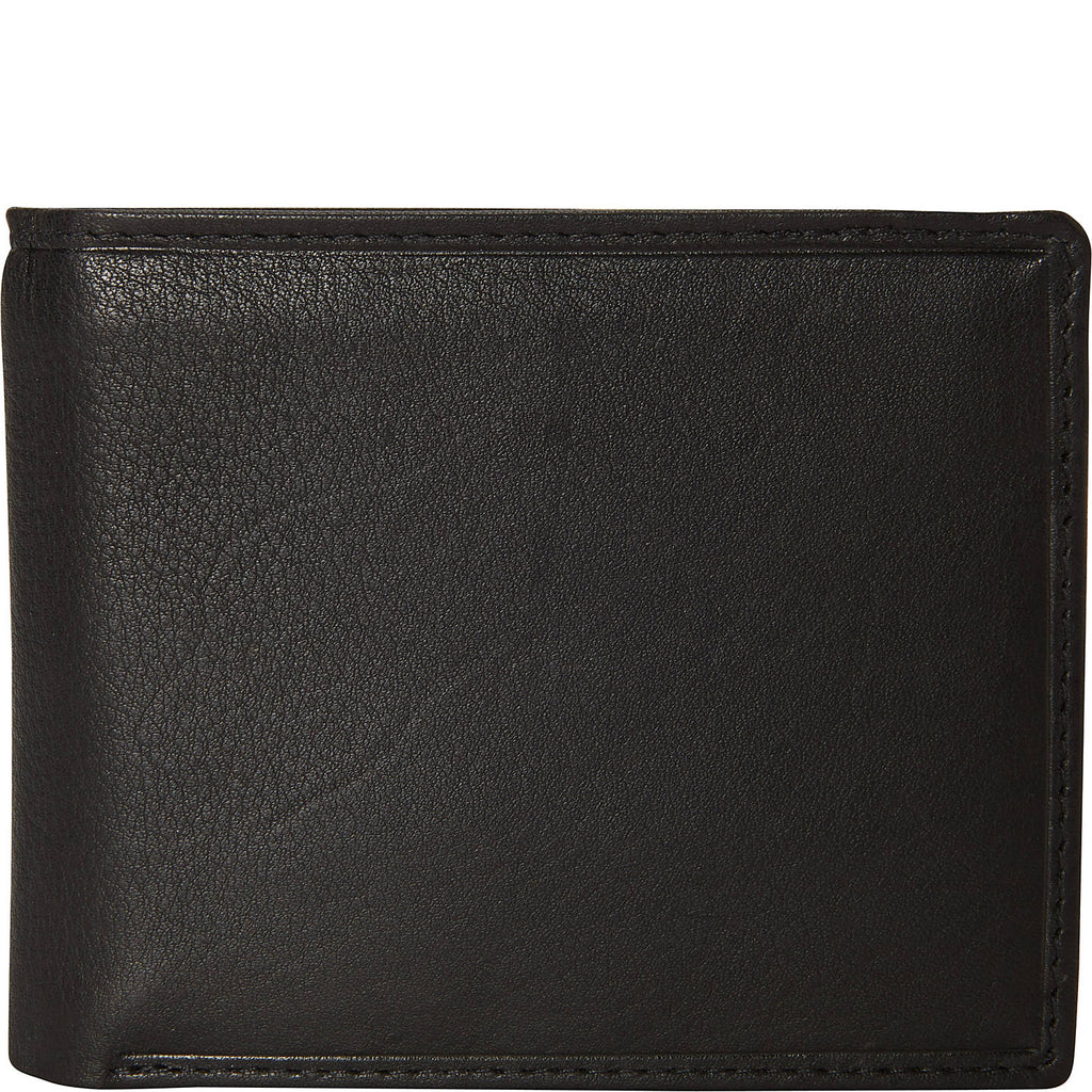 Mancini Bifold Center Flip 13 Pocket Wallet Black