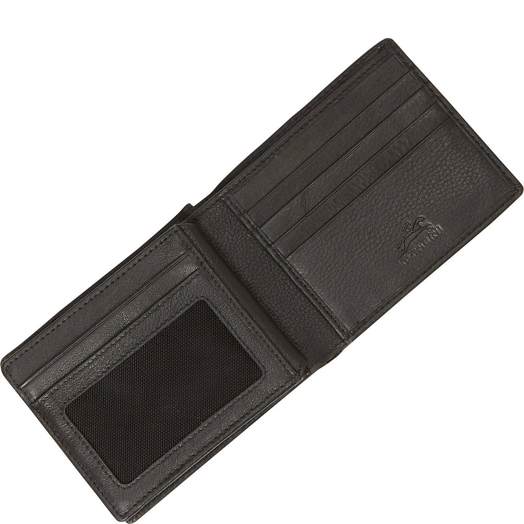 Mancini Bifold Center Flip 13 Pocket Wallet Black