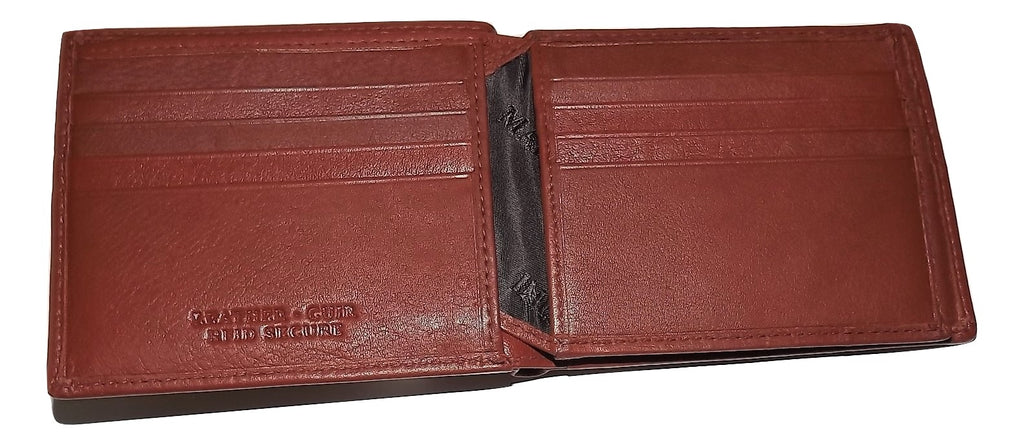 Mancini Bifold Center Flip 13 Pocket Wallet Cognac