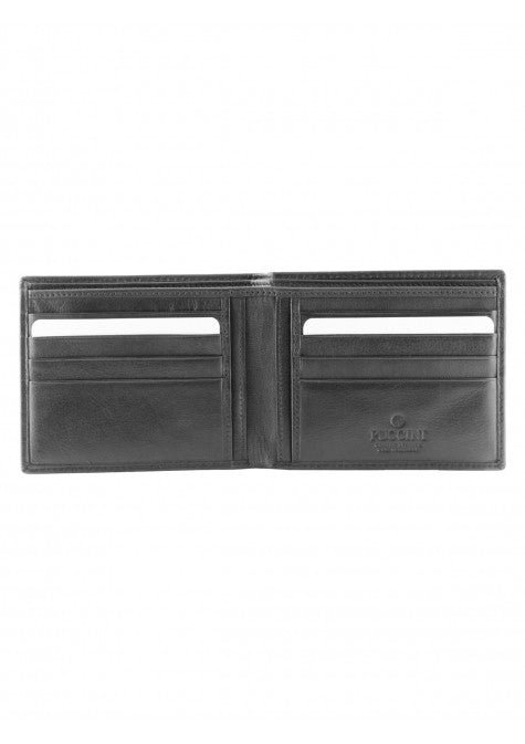 Mancini Leather Men's Classic Bifold Credit Card Wallet Black