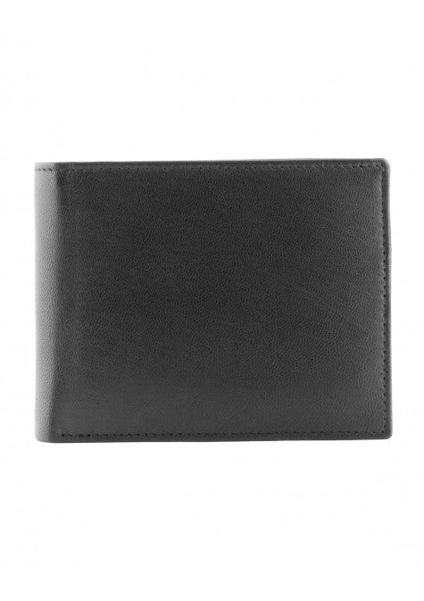 Mancini Leather Men's Classic Bifold Credit Card Wallet Black