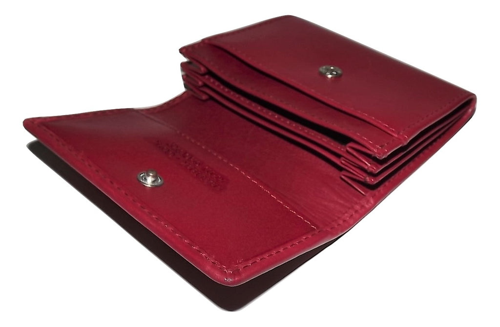 Mancini Accordion Credit Card Case Wallet Red
