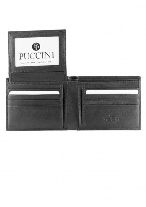 Mancini Leather Men's Bifold Passcase Credit Card ID Wallet Black