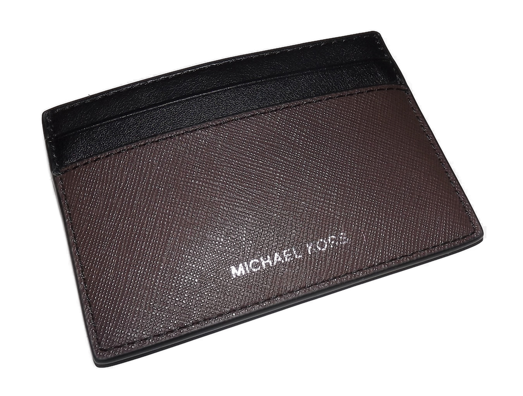 Michael Kors Men's Leather Andy Slim Front Pocket Card Case Wallet Java