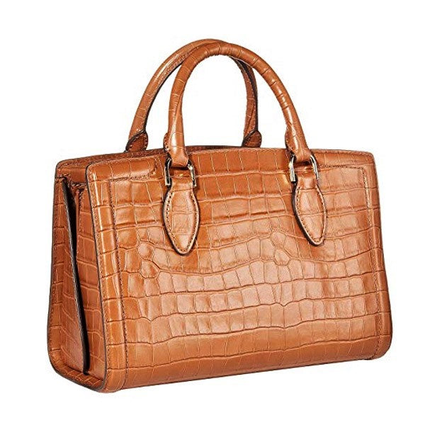 Michael Kors Teagen Large Leather Long Drop Satchel Handbag (Brown  Signature) - Walmart.com