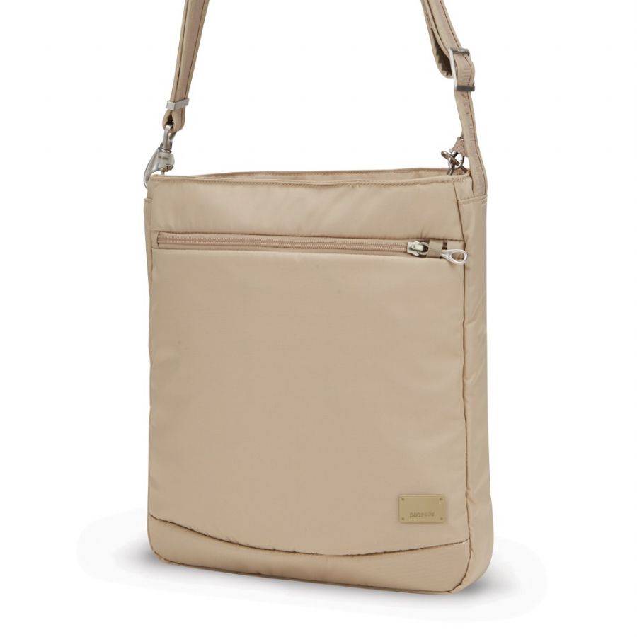 Pacsafe Citysafe CS175 Anti-Theft Travel Crossbody Tablet Bag Almond