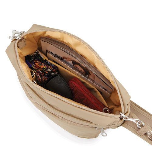 Pacsafe Citysafe CS175 Anti-Theft Travel Crossbody Tablet Bag Almond