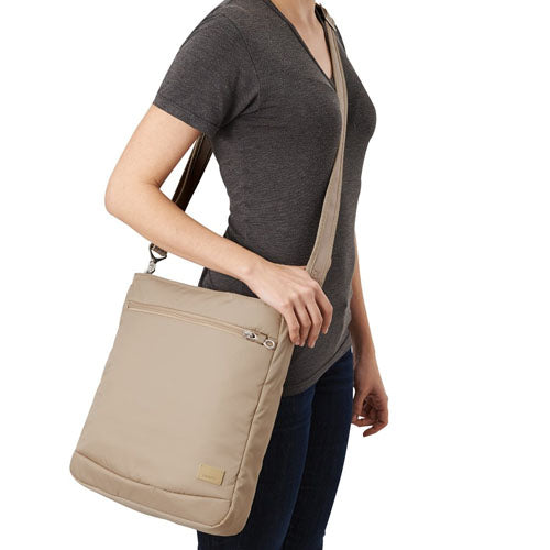 Pacsafe Citysafe CS175 Anti-Theft Travel Crossbody Tablet Bag Almond