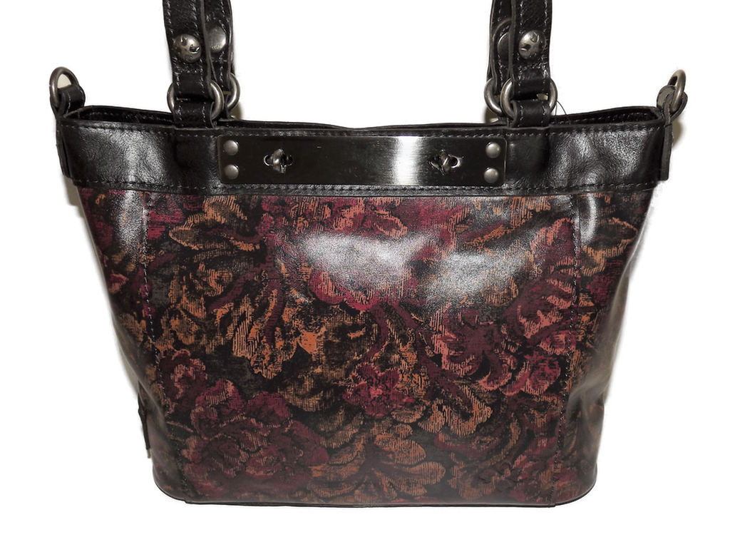 Patricia Nash Women's Leather Arden Tote Shoulder Bag Floral Brocade