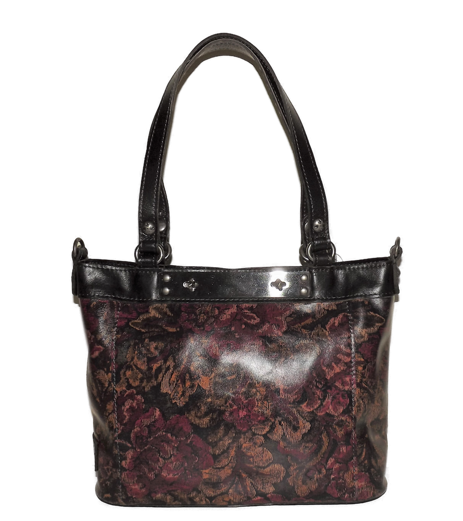 Patricia Nash Women's Leather Arden Tote Shoulder Bag Floral Brocade