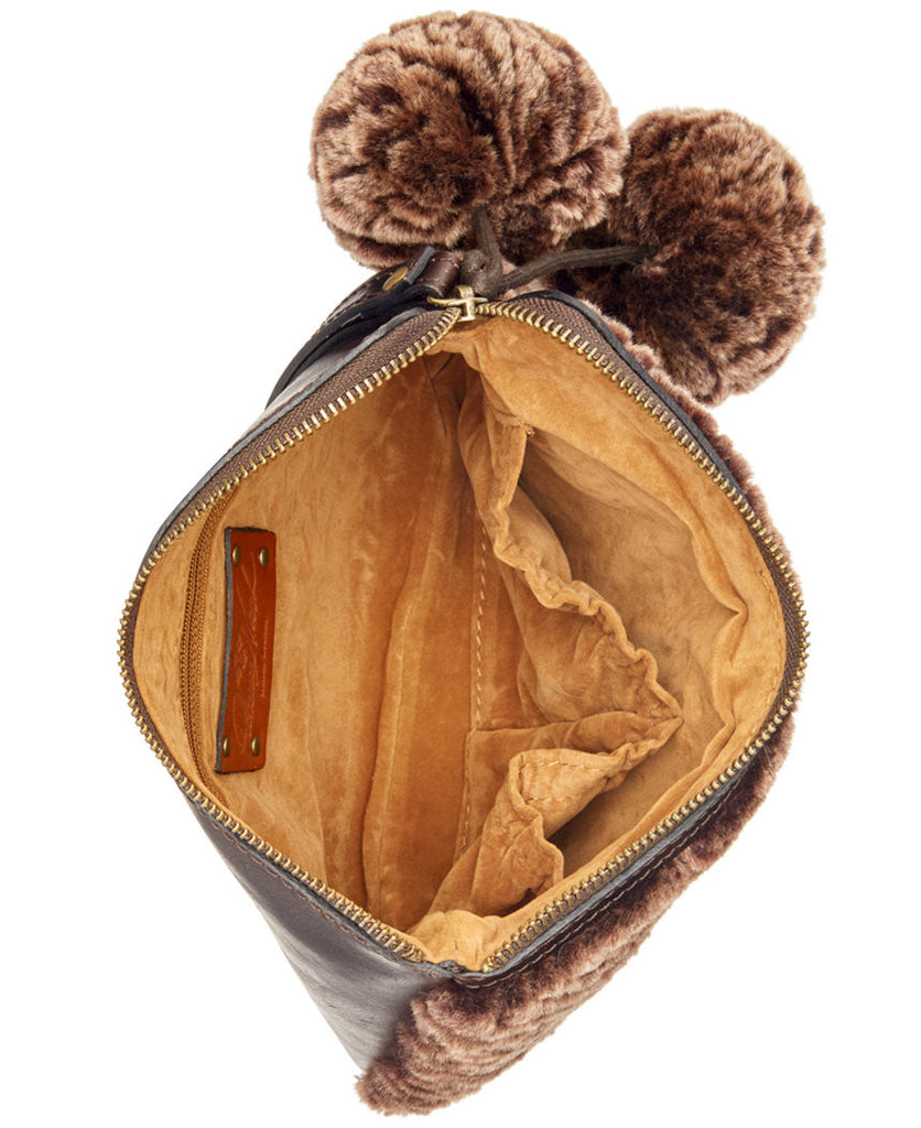 Patricia Nash Women's Italian Leather Sherpa Cassini Wristlet Wallet Chocolate