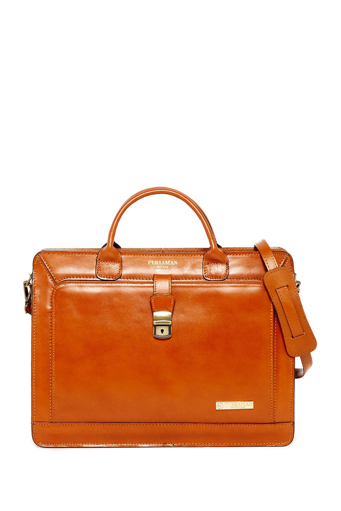 Persaman New York Elvin Italia Leather Double Gusset Briefcase