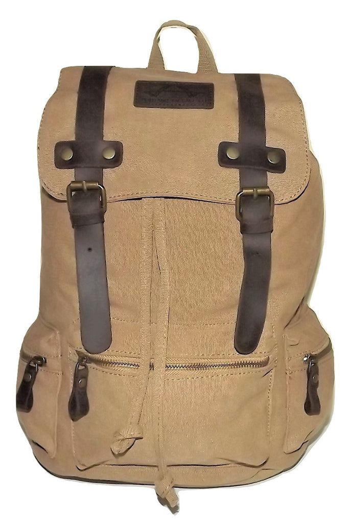 Portland Baggage Excursion Canvas & Leather Backpack Khaki