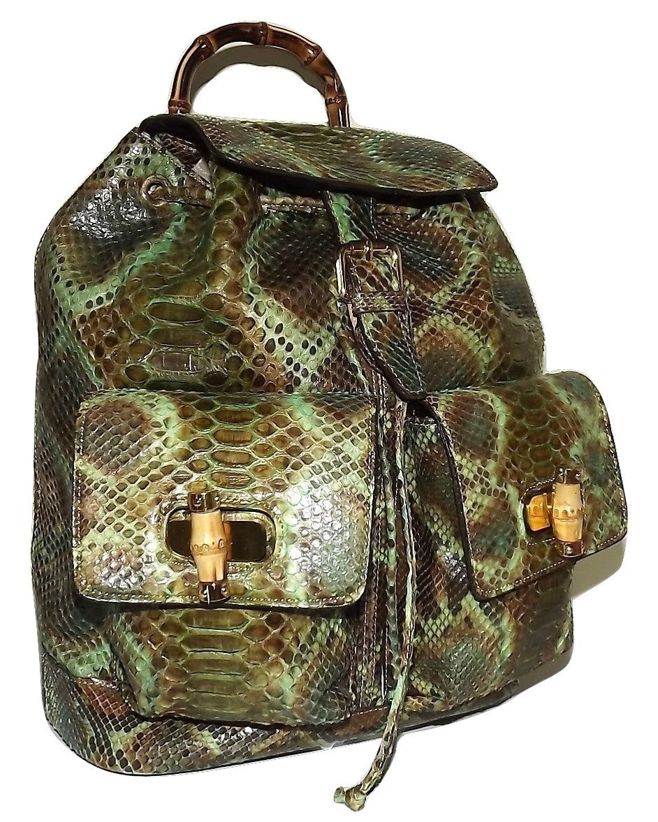 Python Nylon Backpack Genuine Python Snakeskin Backpack made in Italy - Travel Trek Luggage ...