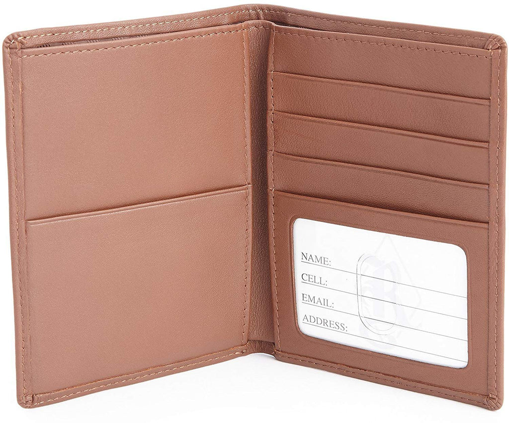 Royce RFID Protected Passport Travel Wallet Tan