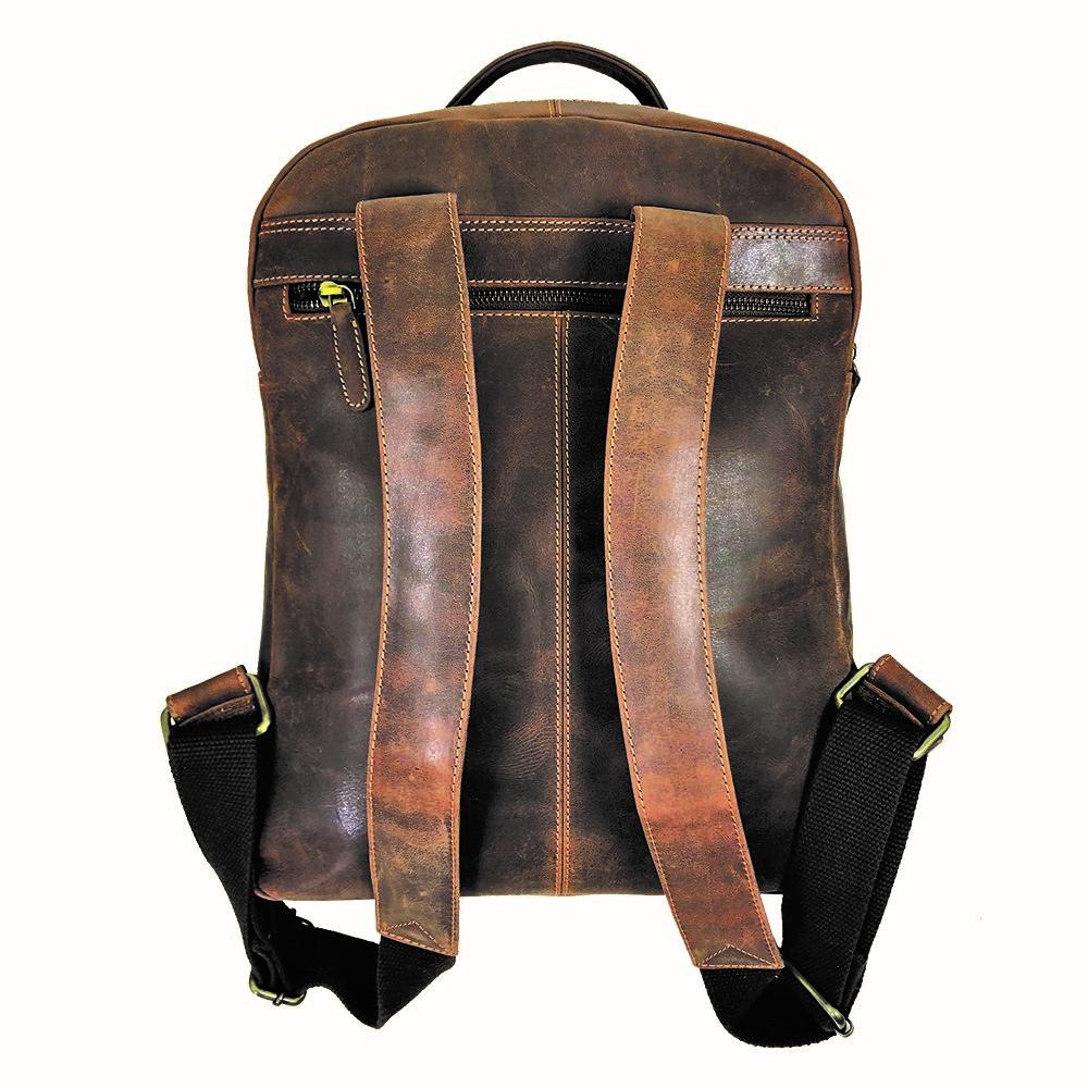 Rugged Gaucho Leather Dual Compartment Laptop Backpack