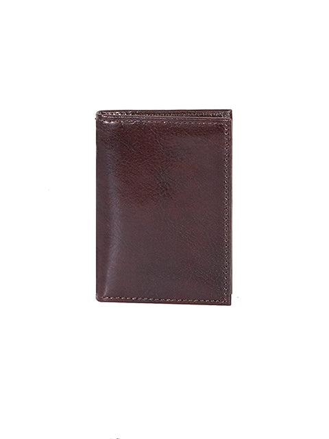 Scully Gusseted Card Case Wallet Dark Brown