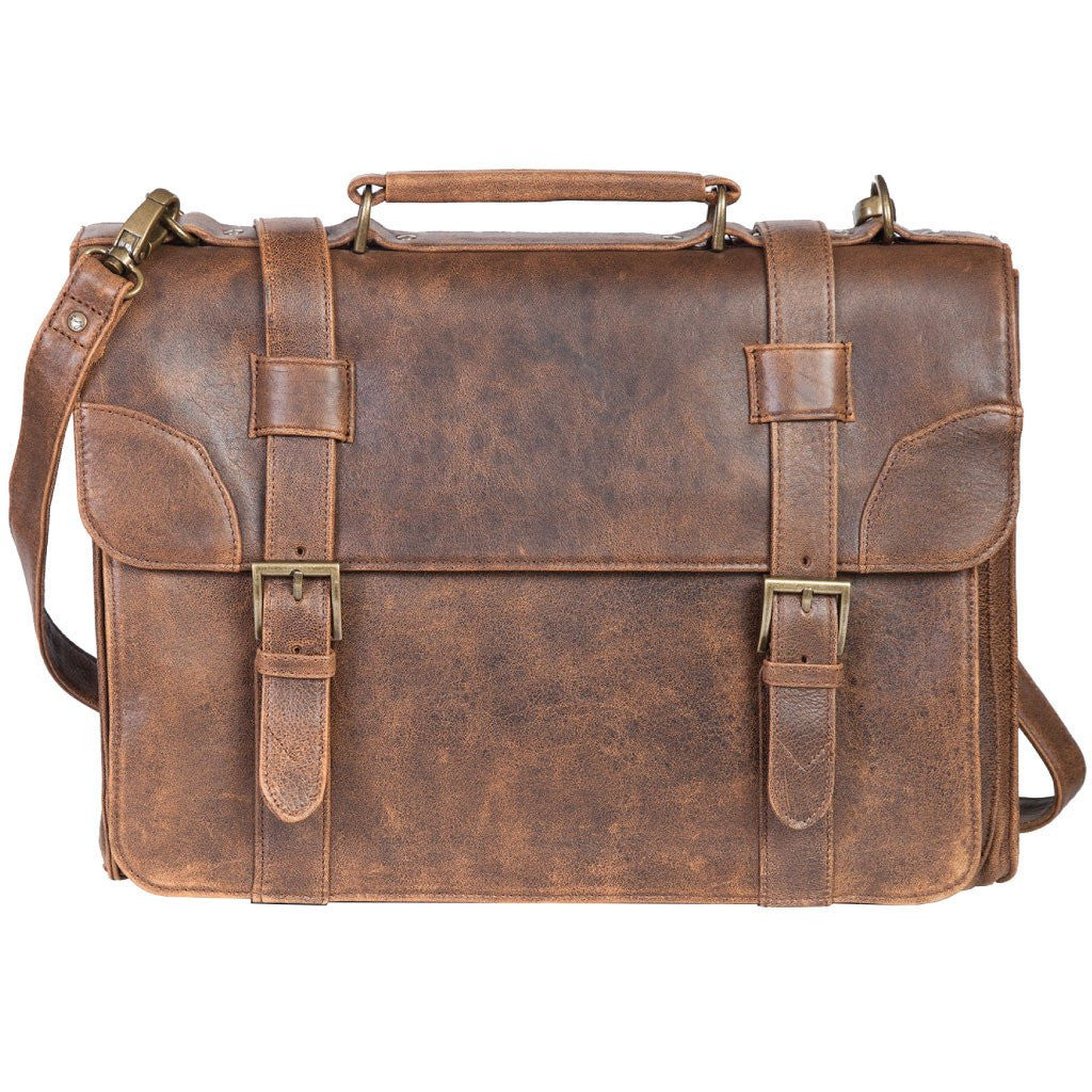 Scully Aero Squadron Leather Satchel Laptop Briefcase