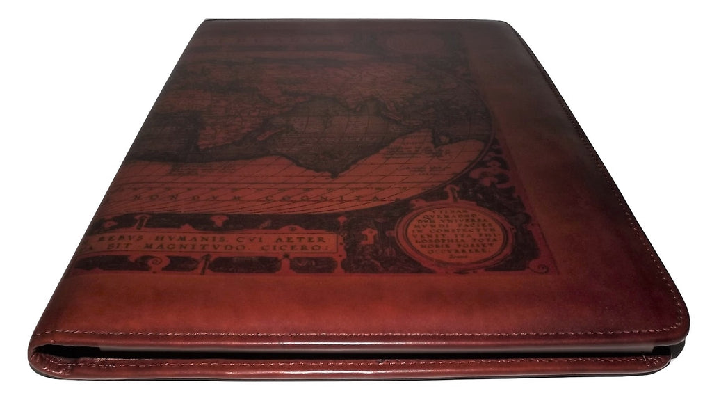 Scully Leather Vintage Old World Map Writing Pad Cognac