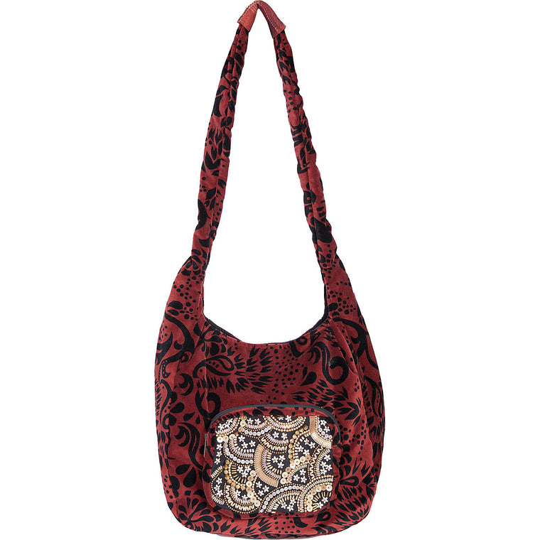 Scully Cantina Velvet Beaded Large Tote Shoulder Bag