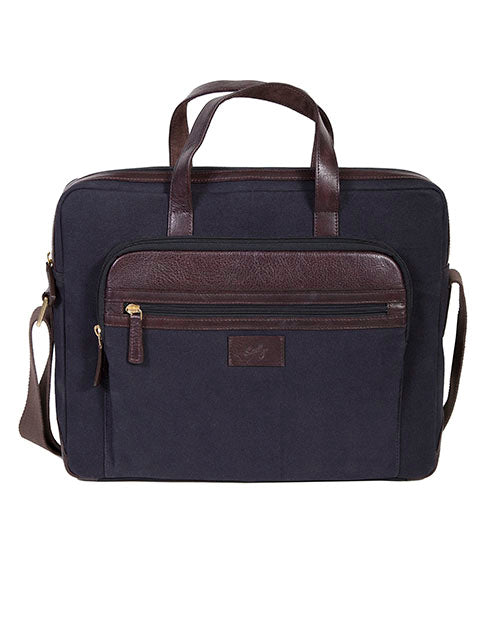 Scully Canvas & Leather Slim Laptop/Tablet Brief Bag