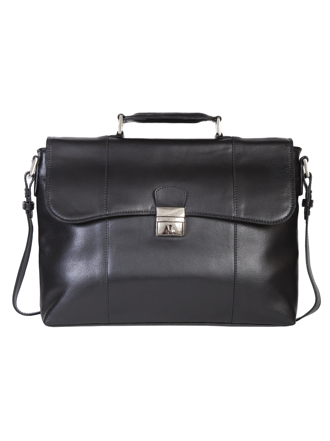 Scully Hidesign Leather Corporate Slim Brief Bag with Strap Black