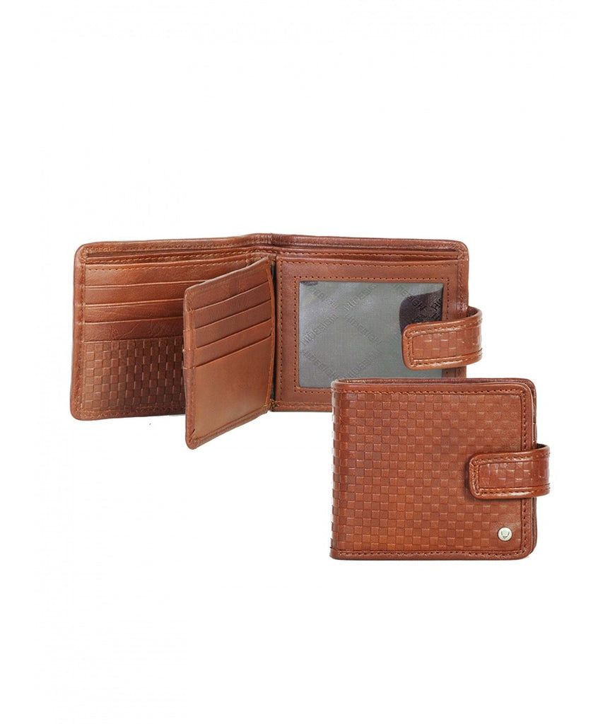 Scully Hidesign Leather Bifold Center-Flip ID Wallet Brown