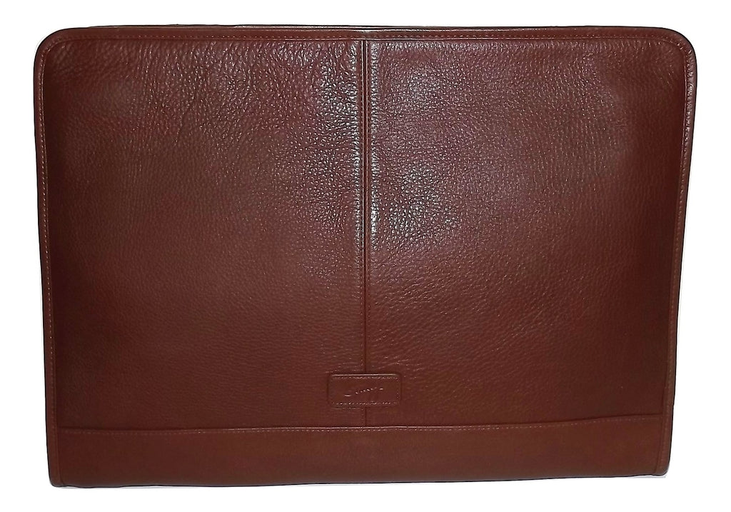 Scully Leather Zippered Business Portfolio with Tablet Pocket Brown