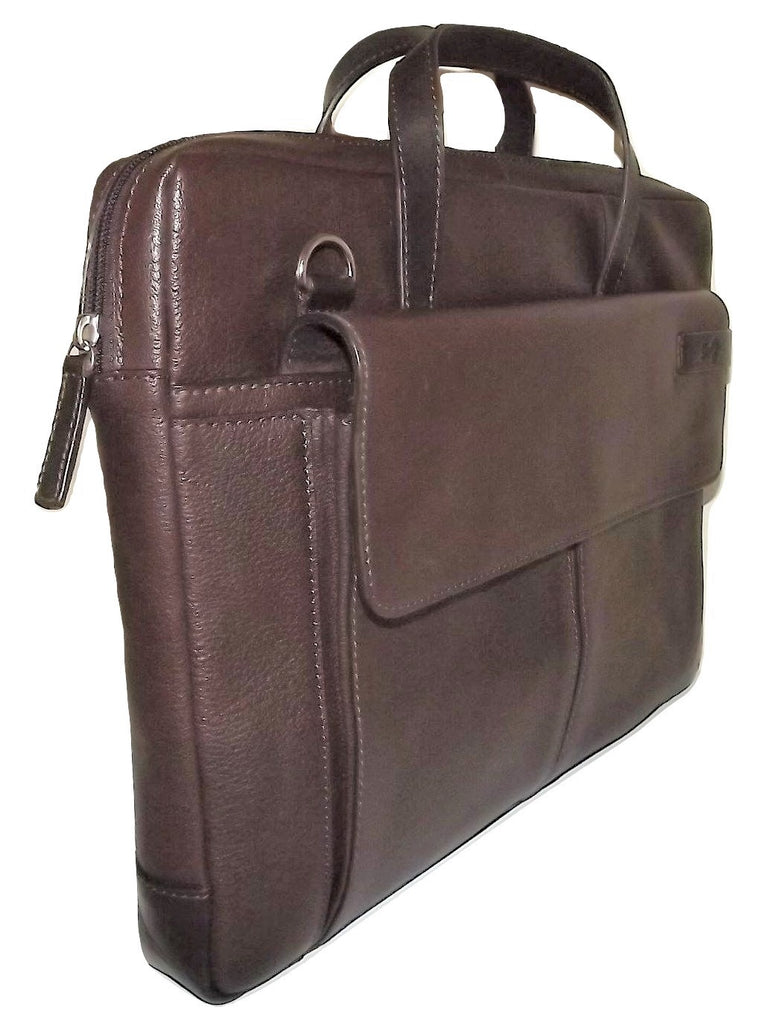 Scully Travolta Slim Laptop/Tablet Briefcase Brown