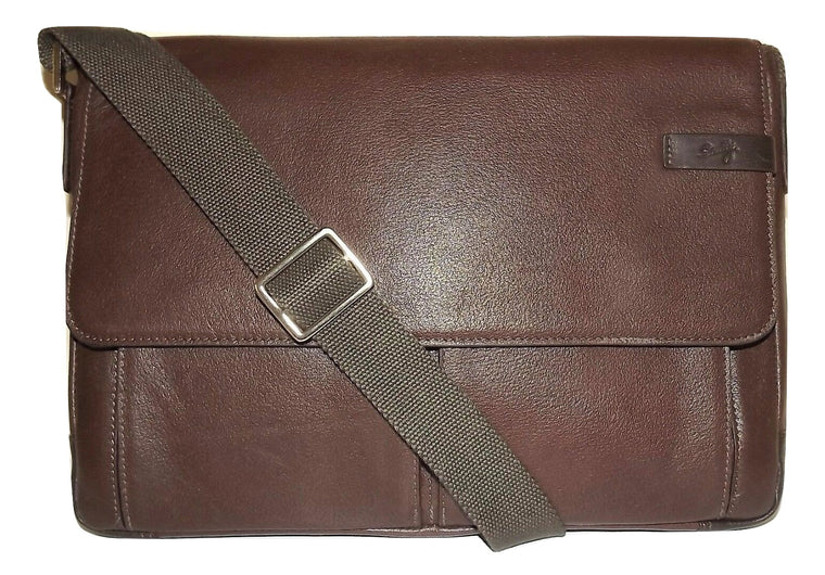 Scully Leather Travolta Laptop Messenger Briefbag Brown