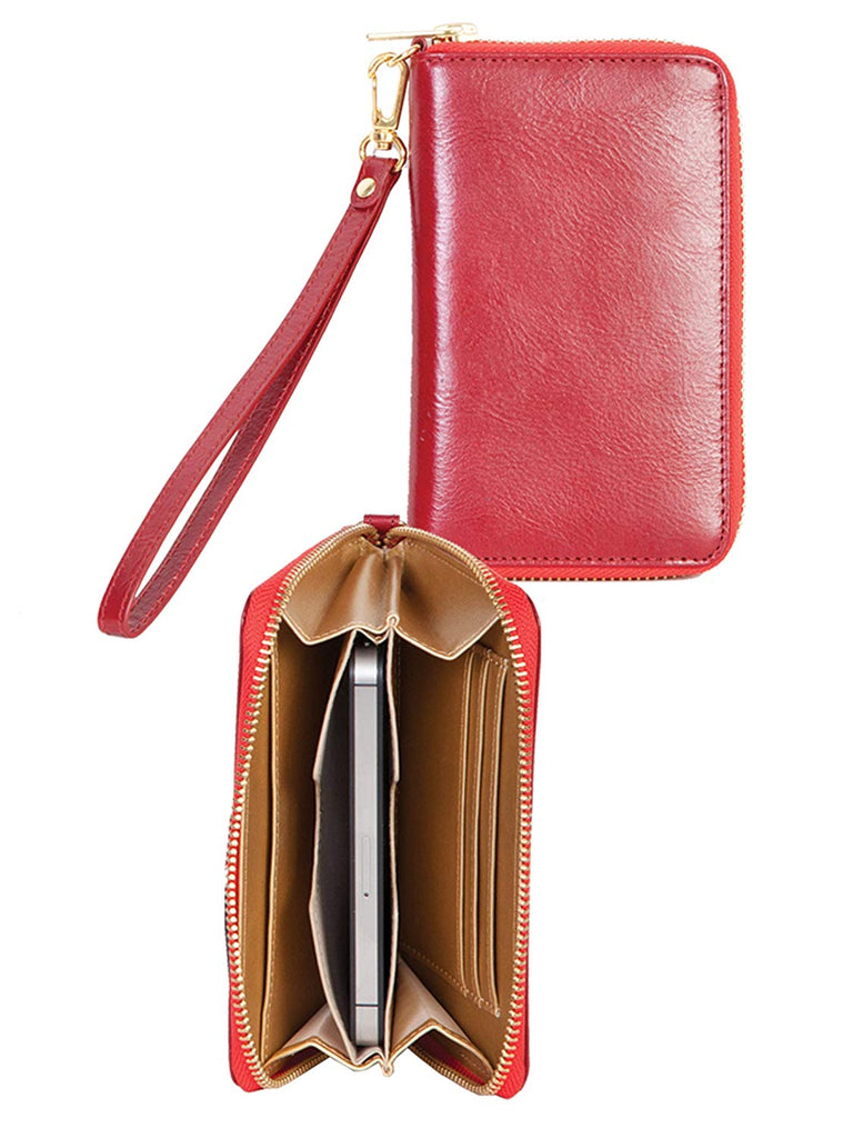 Scully Zip Around Credit Card Wallet Red