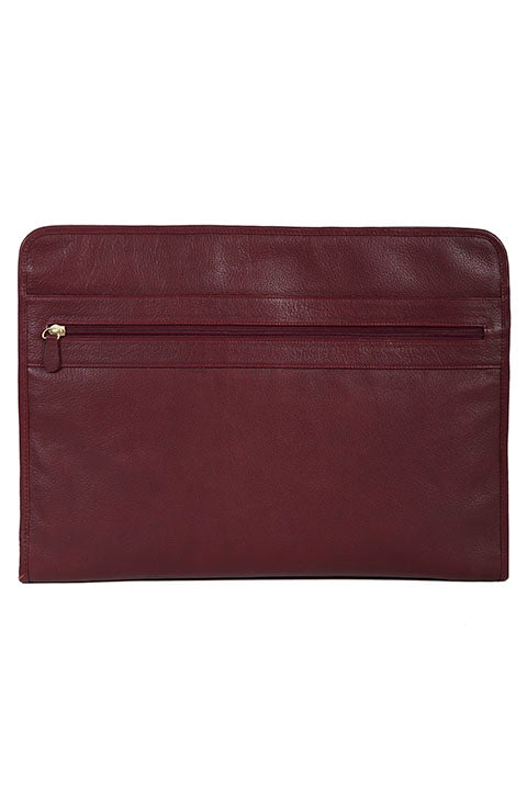 Scully Leather Zippered Business Portfolio with Tablet Pocket Red