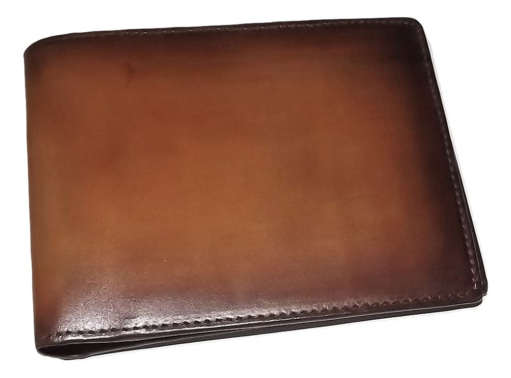 Spernanzoni Luxe Italian Leather Bifold 8 Pocket Wallet Amber