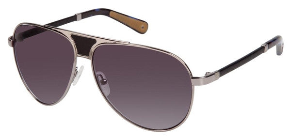 Sperry Top-Sider Unisex Montauk Aviator Sunglasses Silver Frame Grey Gradient Lens
